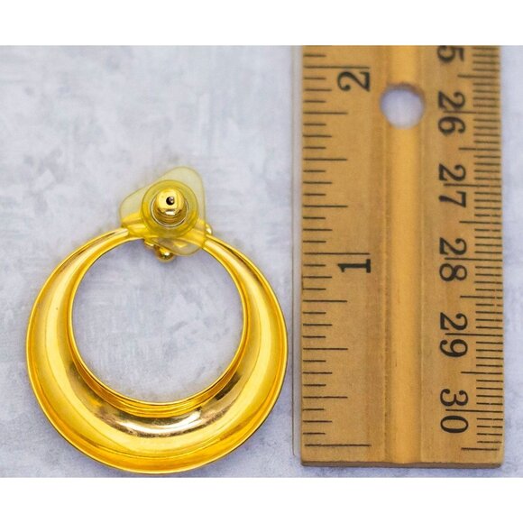 Vintage Crescent Stud Earrings, Ring Earrings, Circle Stud Earrings - CF1 - Picture 2 of 2